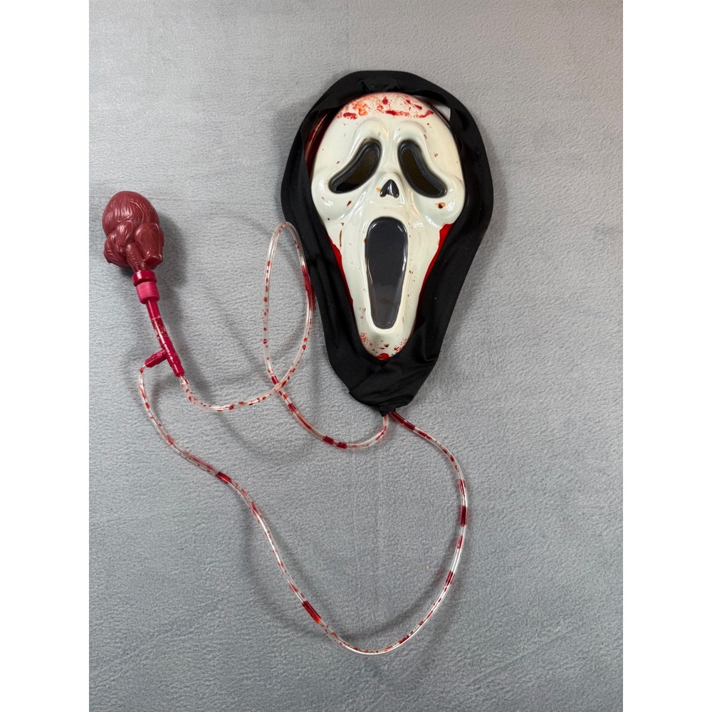 Fun World Bleeding Ghost Face Mask Blood Pump Scream Halloween Costume Prop